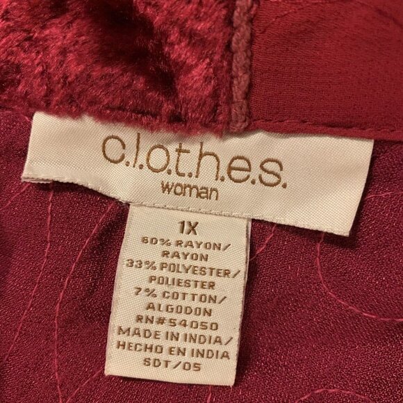 C.L.O.T.H.E.S. Sz 1X. Top or Jacket. Patchwork. Embroidered. Long Sleeve. B35 - Picture 6 of 7